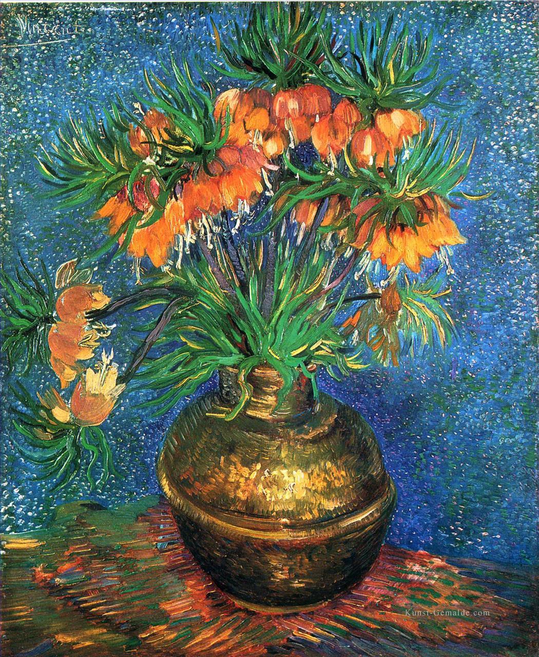 Fritillaries in einem kupfernen Vase Vincent van Gogh Ölgemälde